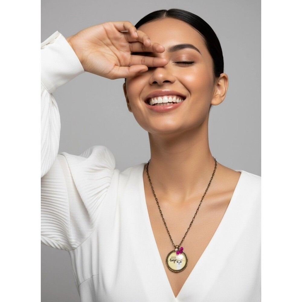 Mama Lama Brass Tone 15" Chain Necklace